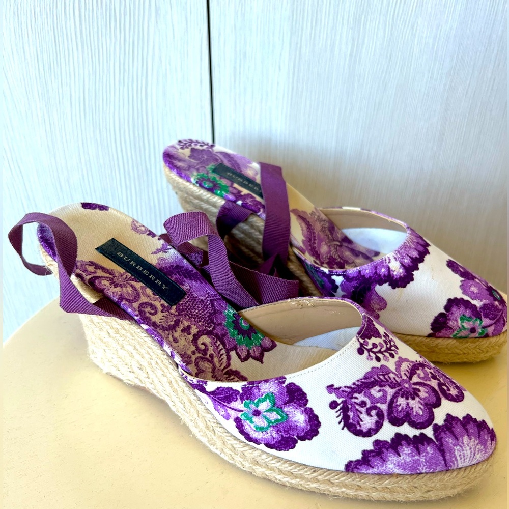 Burberry Wedge Wrap Sandals - Picture 1 of 8